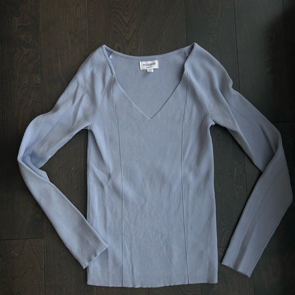 Hudson North Sweaters - Hudson North Soft Blue V-Neck Sweater